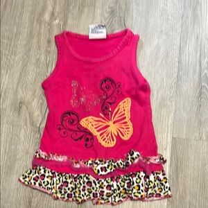 Pink Butterfly Kids Tank Top